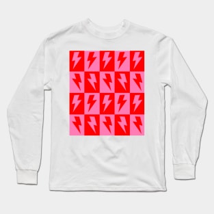 Pink and Red Lightning Check Long Sleeve T-Shirt